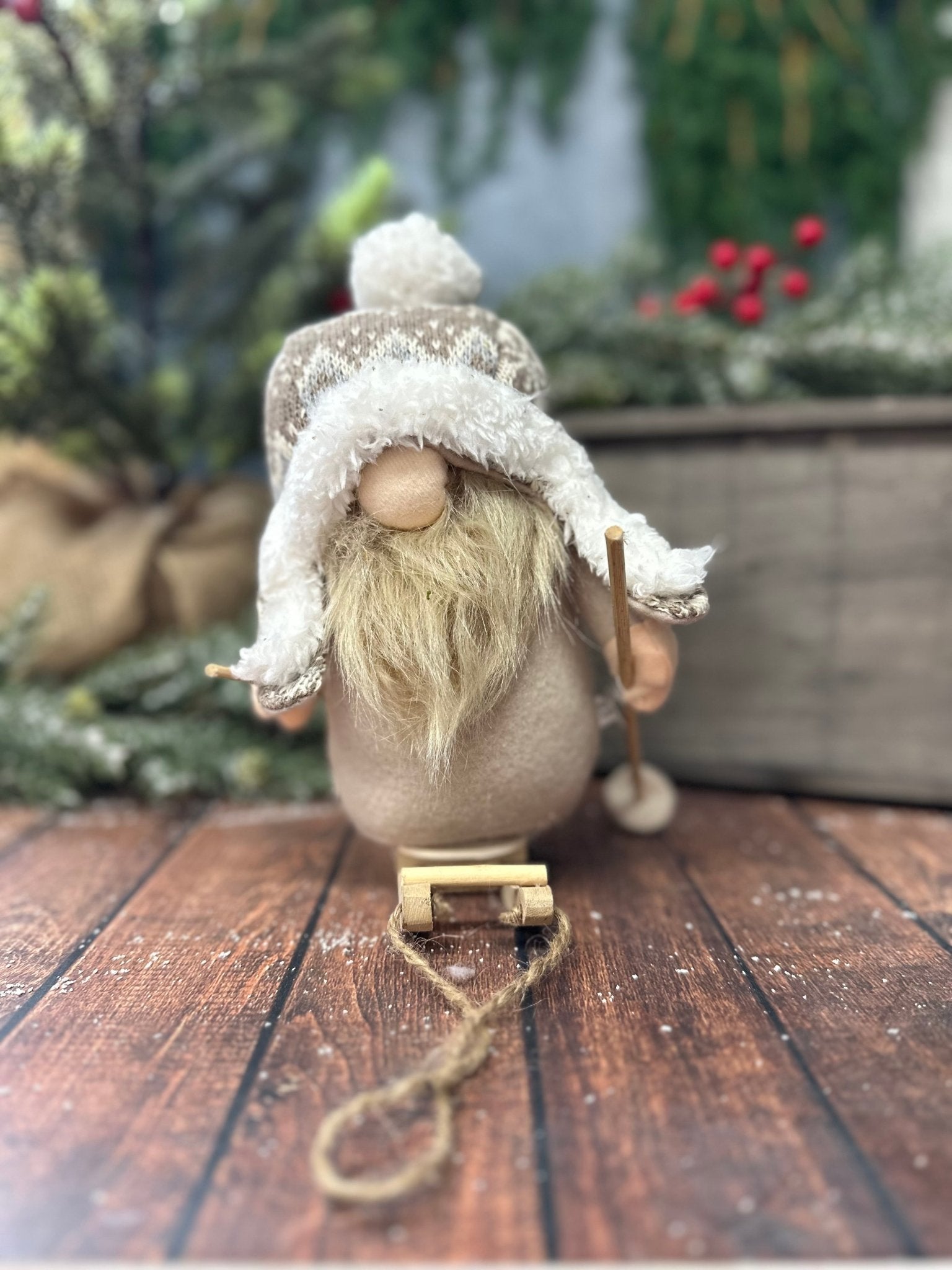 Ski Gnome Plush Shelf Sitter - Nifty Decor & More