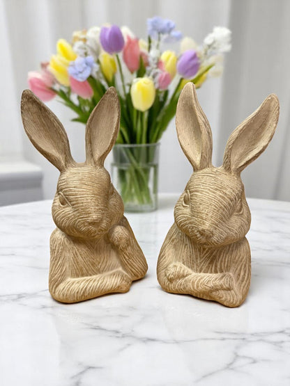 Small Thinking Bunny's | Cute Spring Decor | Charming Bunny Figurines | Perfect for Home Decoration