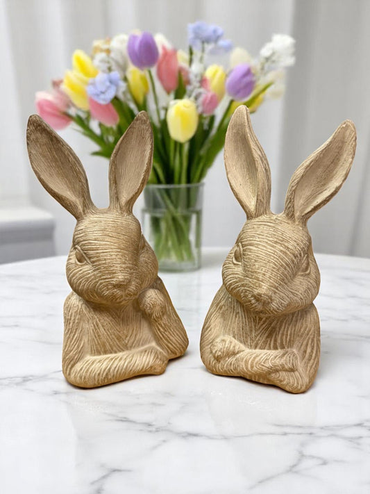 Small Thinking Bunny's | Cute Spring Decor | Charming Bunny Figurines | Perfect for Home Decoration - Nifty Decor & More