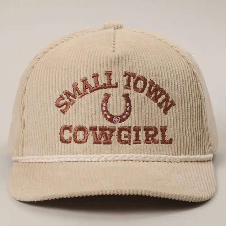 Small Town Cowgirl Corduroy Rope Sand Trucker Hat - Nifty Decor & More