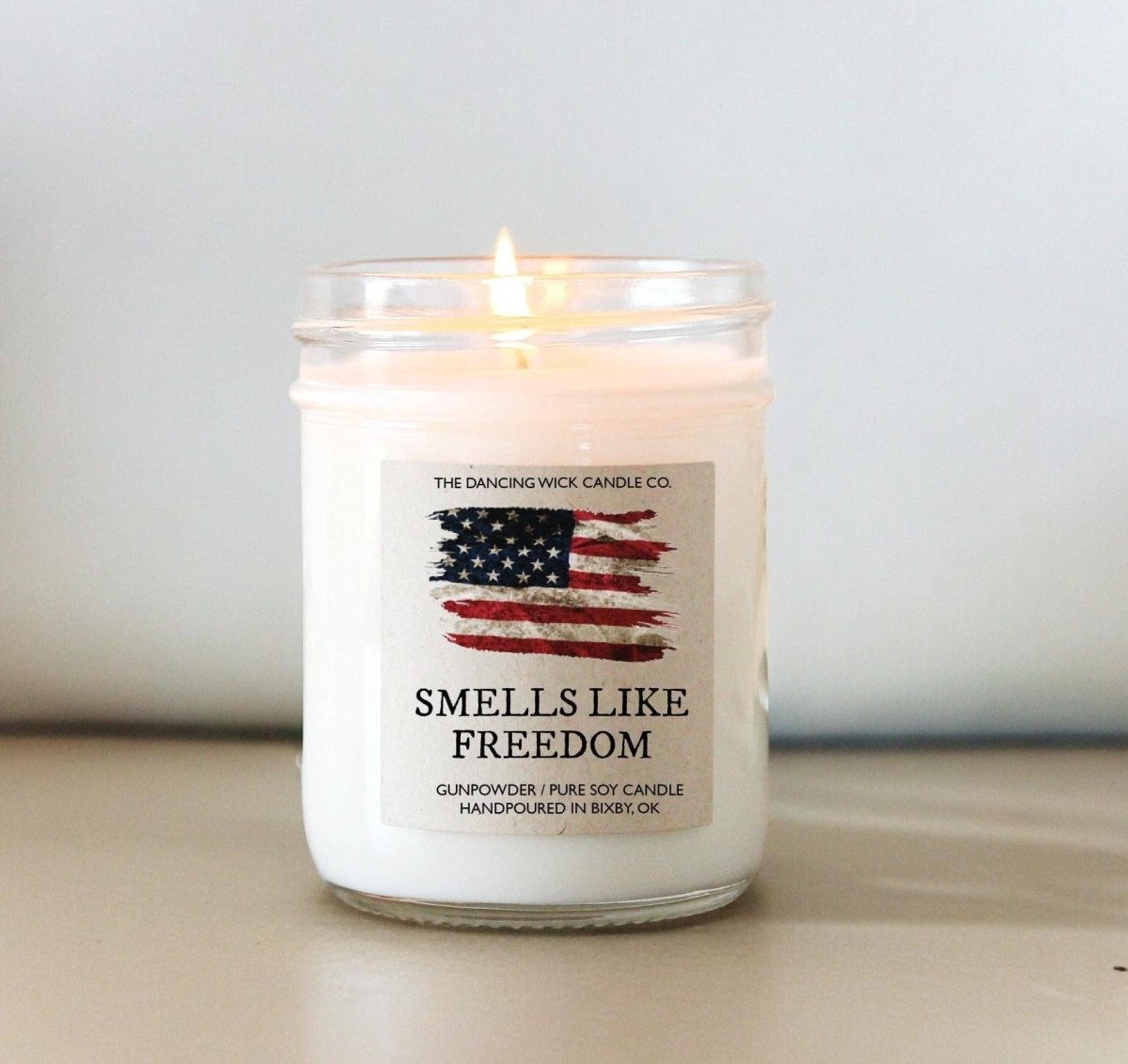Smells Like Freedom Soy 4oz. Candle / 4th of July / Military Gift - Nifty Decor & More