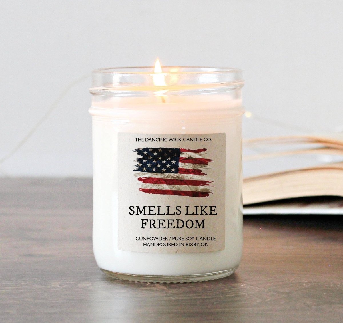 Smells Like Freedom Soy 4oz. Candle / 4th of July / Military Gift - Nifty Decor & More