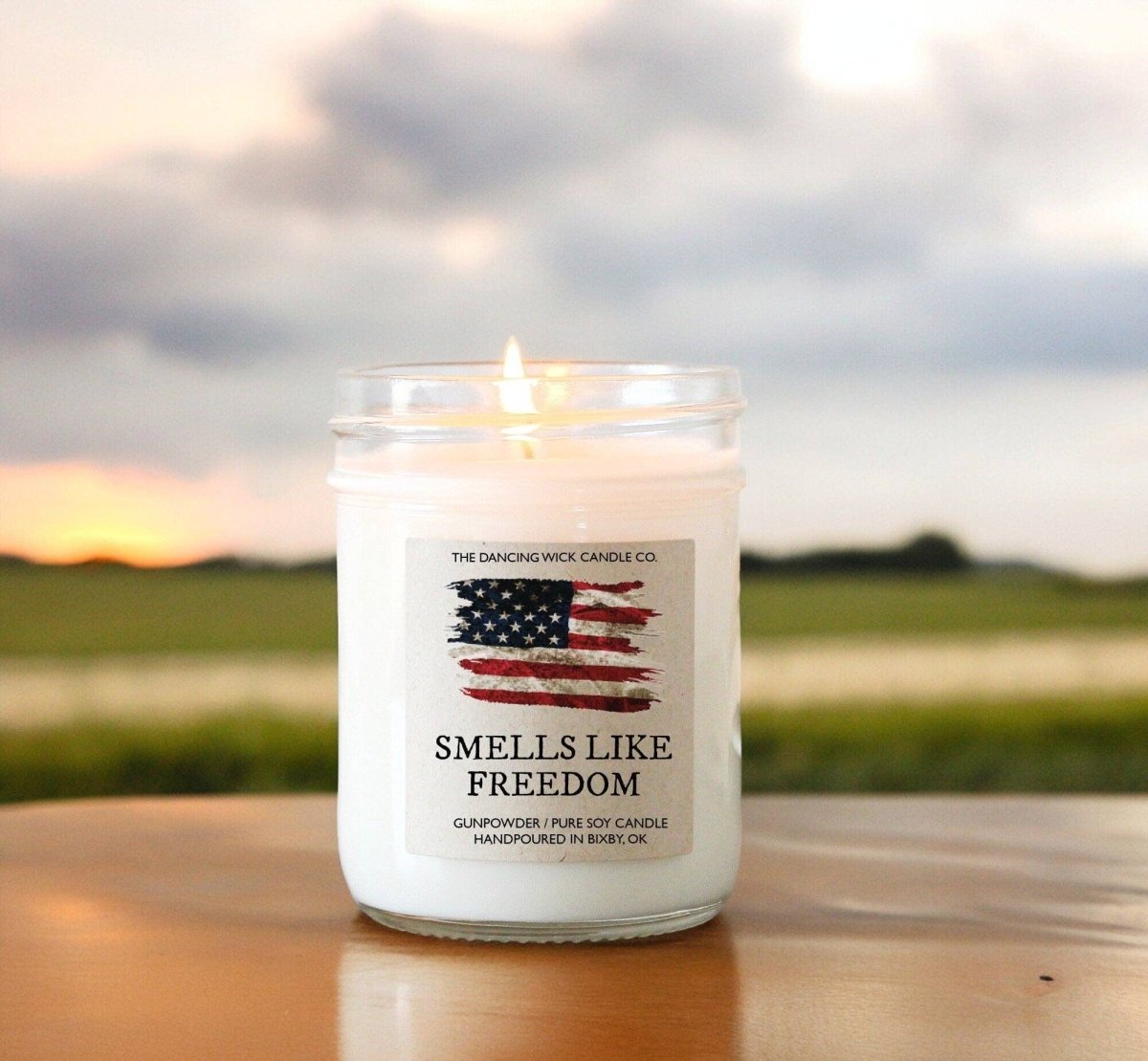 Smells Like Freedom Soy 4oz. Candle / 4th of July / Military Gift - Nifty Decor & More