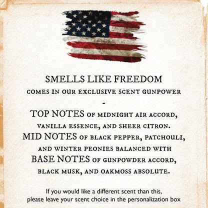 Smells Like Freedom Soy 4oz. Candle / 4th of July / Military Gift - Nifty Decor & More