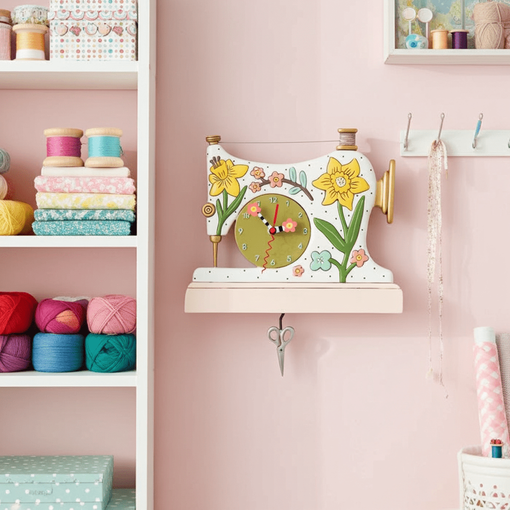 Snip and Stitch Wall Clock - Nifty Decor & More