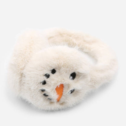 SNOWMAN Faux Fur Embroidered Earmuffs - Nifty Decor & More