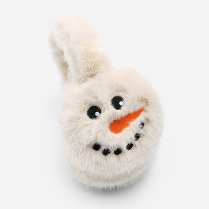 SNOWMAN Faux Fur Embroidered Earmuffs - Nifty Decor & More