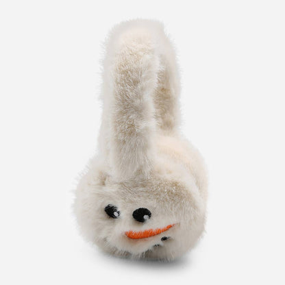 SNOWMAN Faux Fur Embroidered Earmuffs - Nifty Decor & More