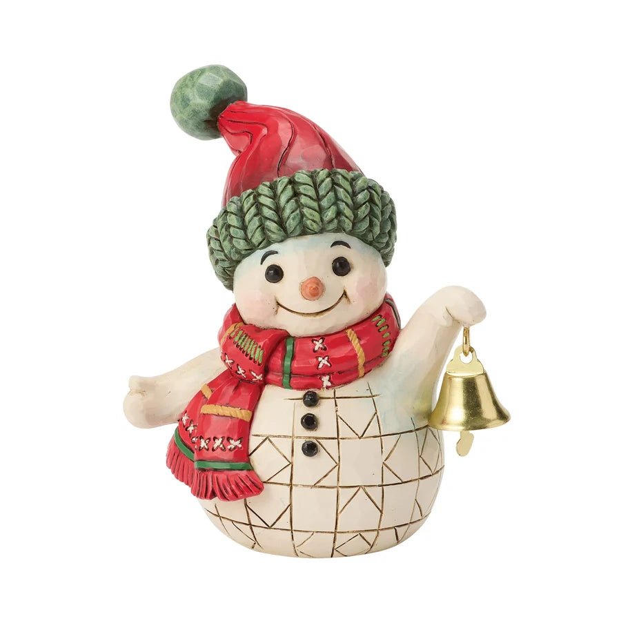 Snowman Holding Bell Mini - Nifty Decor & More