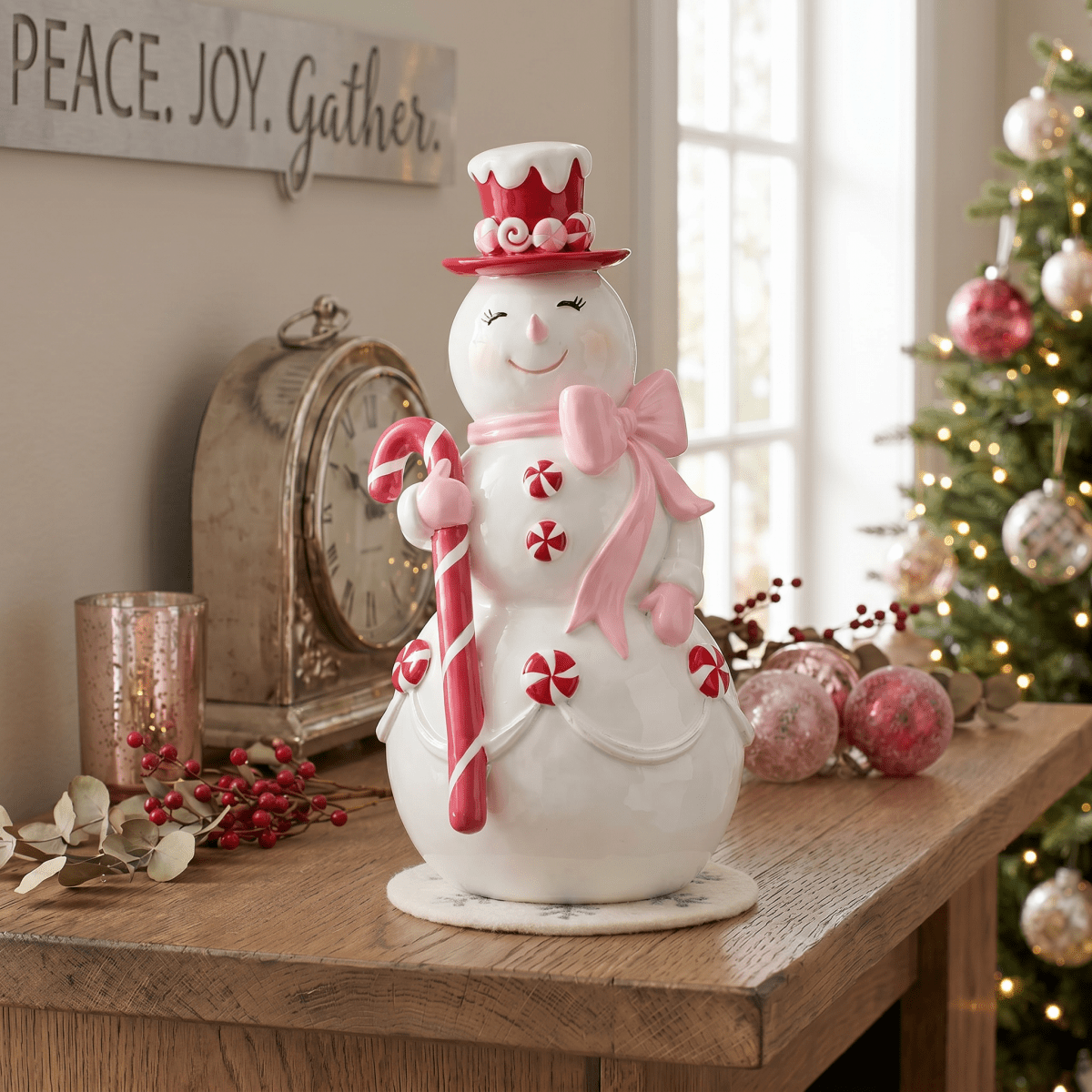 Snowman with Candy Cane - Nifty Decor & More