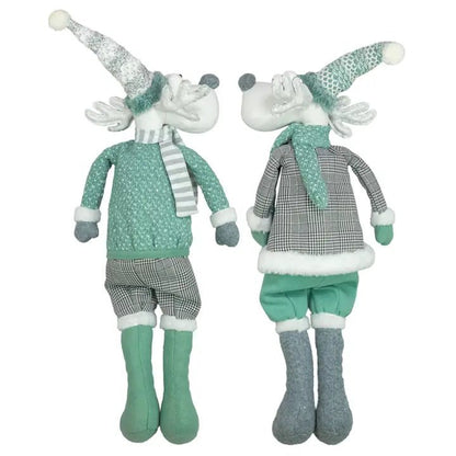 Snowy Sage Christmas Reindeer Dangle Leg - Nifty Decor & More