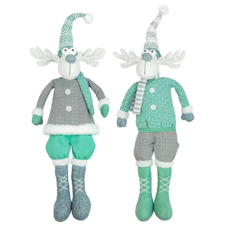 Snowy Sage Christmas Reindeer Dangle Leg - Nifty Decor & More