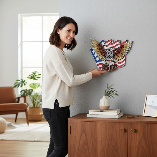 Soaring Eagle American Flag Wall Art - Nifty Decor & More