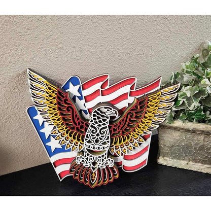 Soaring Eagle American Flag Wall Art - Nifty Decor & More