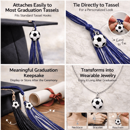 Soccer Graduation Tassel Charm - Nifty Decor & More