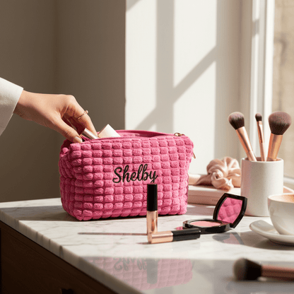 Soft Puff Textured Cosmetic Bag - Nifty Decor & More