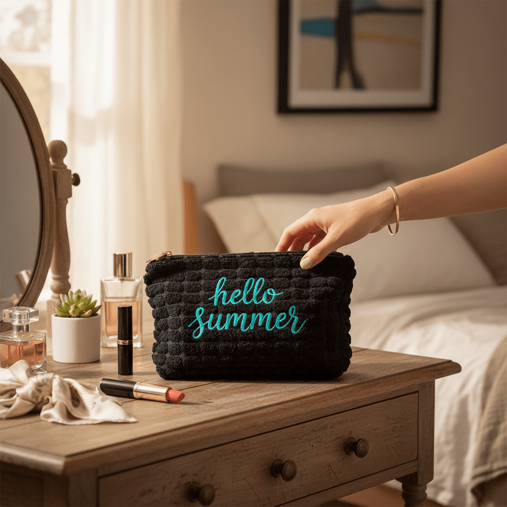 Soft Puff Textured Cosmetic Bag - Nifty Decor & More