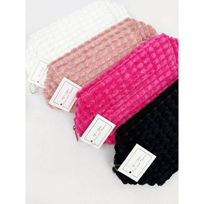 Soft Puff Textured Cosmetic Bag, Lightweight Makeup Organizer Pouch for Travel & Daily Use, Perfect Gift for Beauty Lovers - Nifty Decor & More