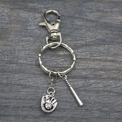 Softball Bat & Glove Zipper Pull Keychain - Nifty Decor & More