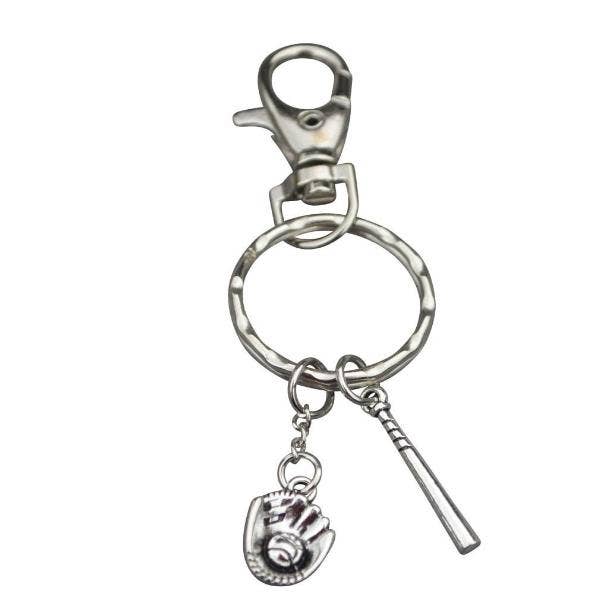 Softball Bat & Glove Zipper Pull Keychain - Nifty Decor & More