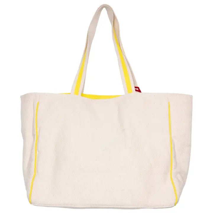 Softball Oversized Happy Face Canvas Tote Bag - Nifty Decor & More