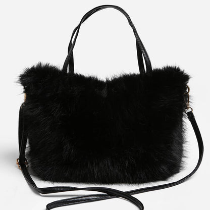 Solid Color Faux Fur Mini Handbag - Nifty Decor & More