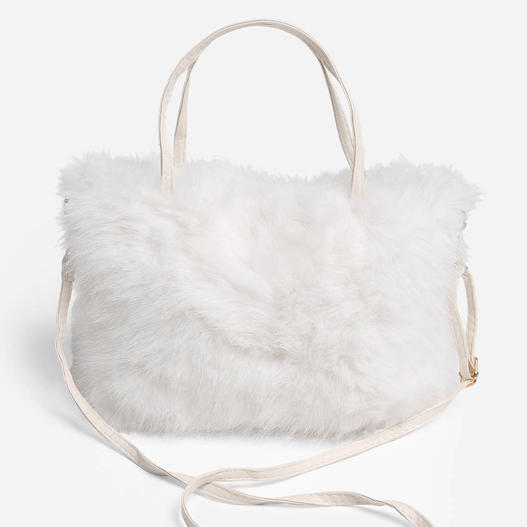 Solid Color Faux Fur Mini Handbag - Nifty Decor & More