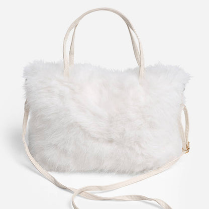 Solid Color Faux Fur Mini Handbag - Nifty Decor & More