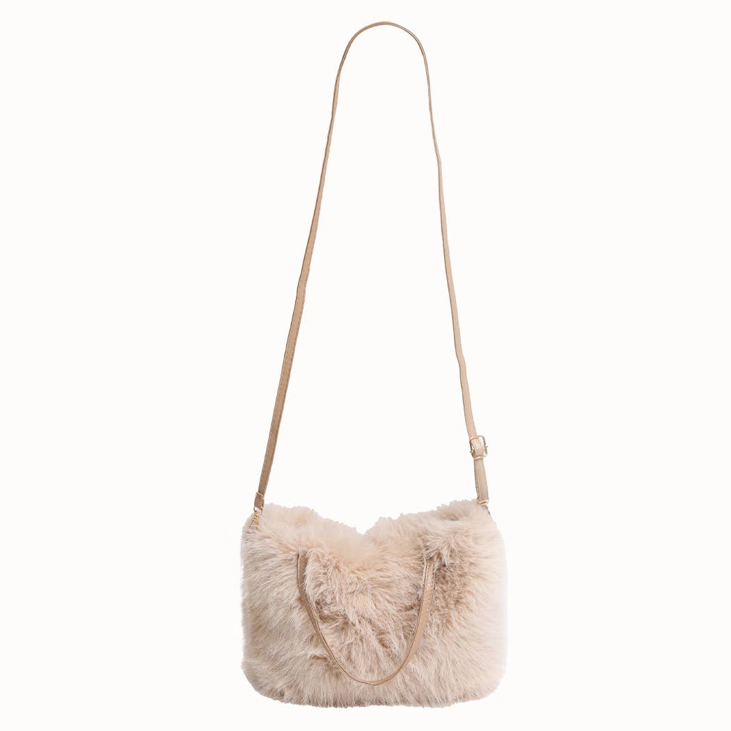 Solid Color Faux Fur Mini Handbag - Nifty Decor & More