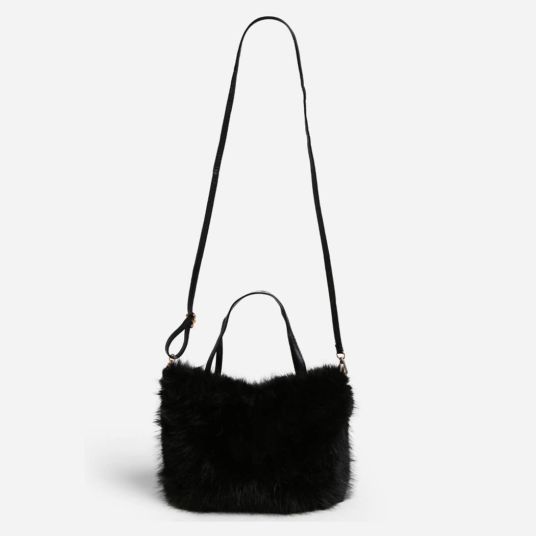 Solid Color Faux Fur Mini Handbag - Nifty Decor & More