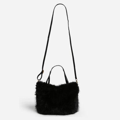 Solid Color Faux Fur Mini Handbag - Nifty Decor & More