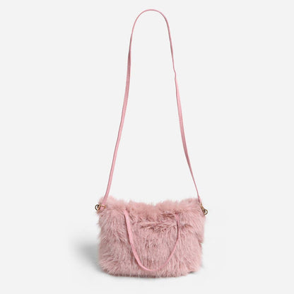 Solid Color Faux Fur Mini Handbag - Nifty Decor & More