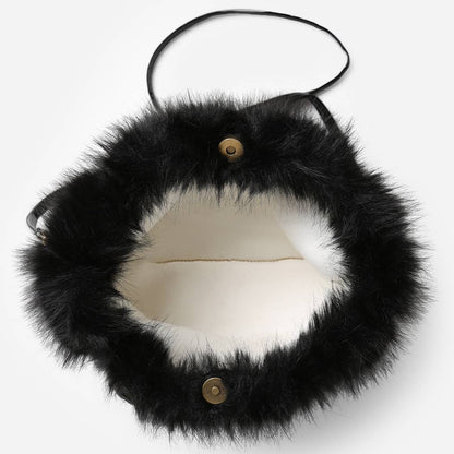 Solid Color Faux Fur Mini Handbag - Nifty Decor & More