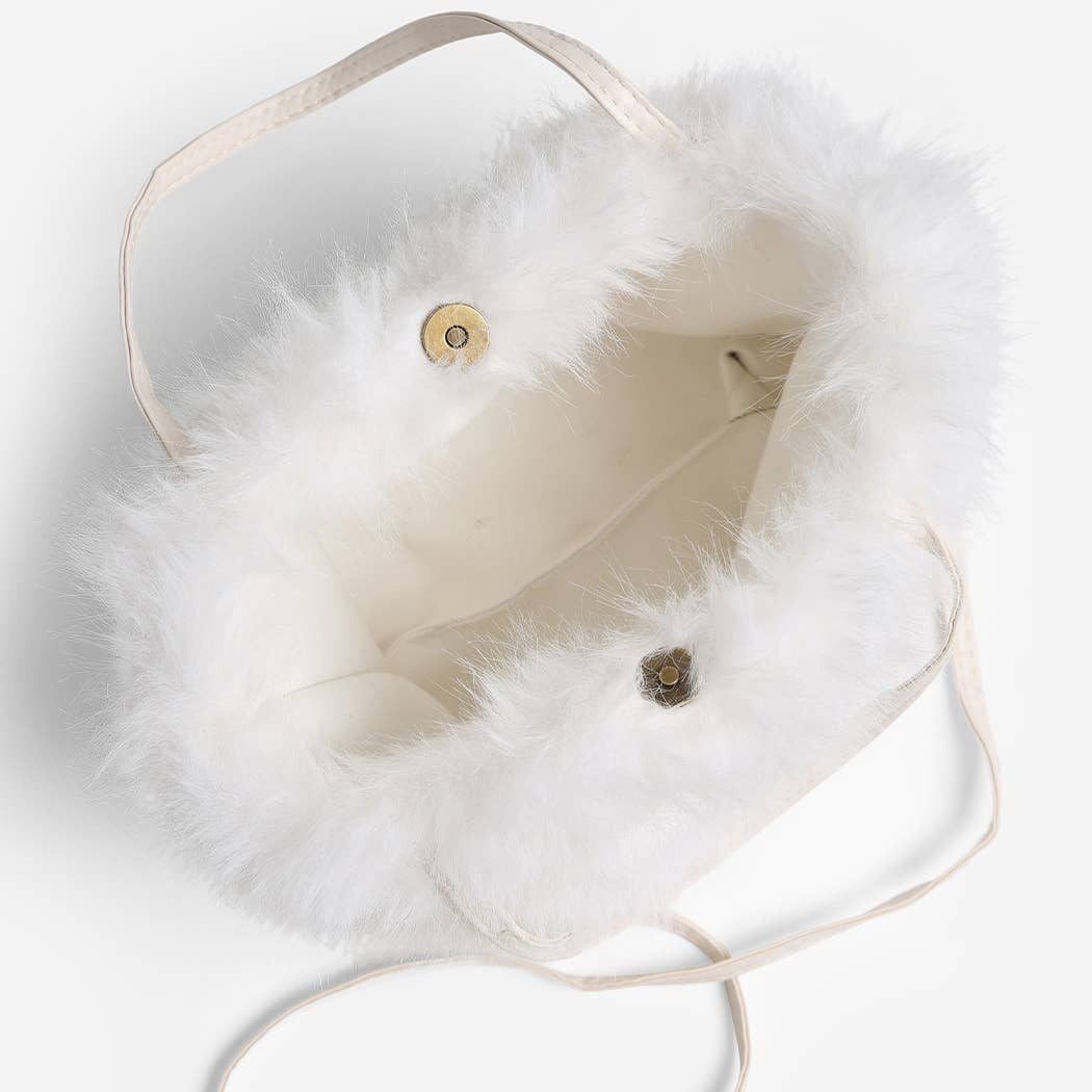 Solid Color Faux Fur Mini Handbag - Nifty Decor & More