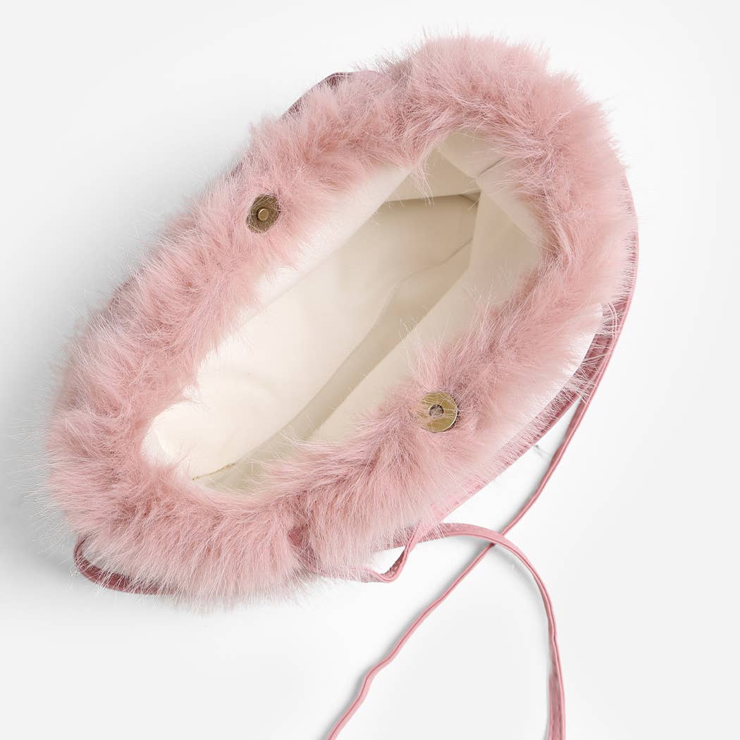 Solid Color Faux Fur Mini Handbag - Nifty Decor & More