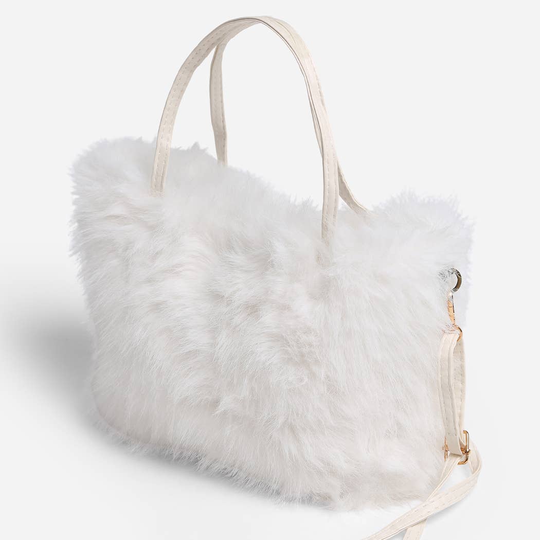 Solid Color Faux Fur Mini Handbag - Nifty Decor & More