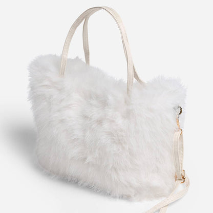 Solid Color Faux Fur Mini Handbag - Nifty Decor & More