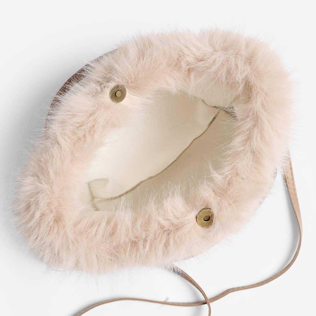 Solid Color Faux Fur Mini Handbag - Nifty Decor & More
