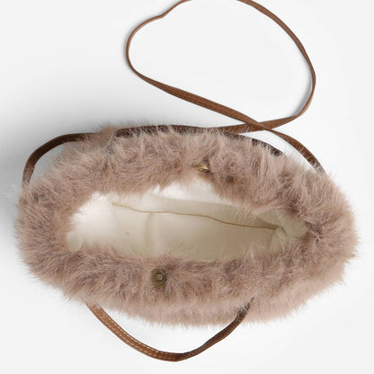 Solid Color Faux Fur Mini Handbag - Nifty Decor & More