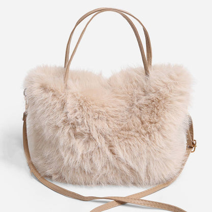 Solid Color Faux Fur Mini Handbag - Nifty Decor & More