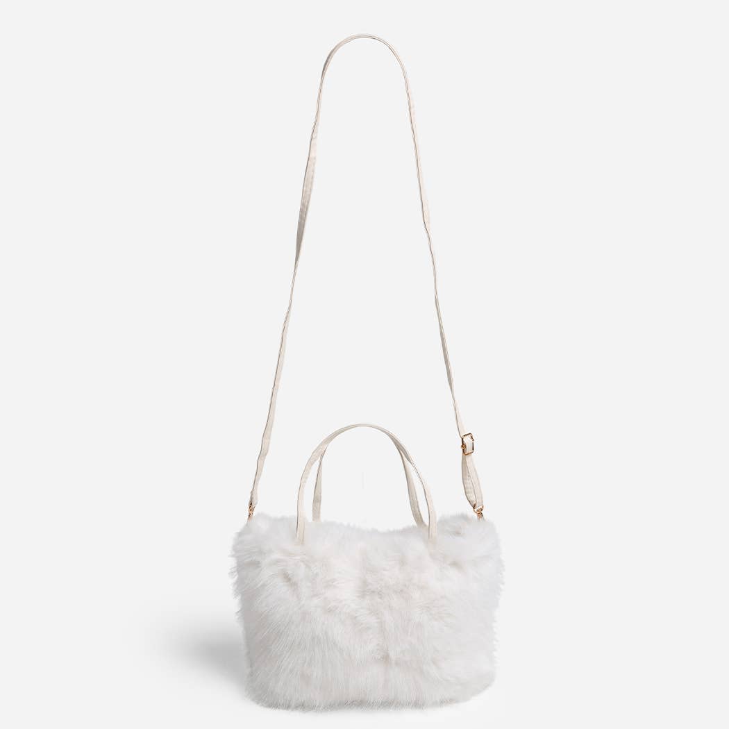 Solid Color Faux Fur Mini Handbag - Nifty Decor & More