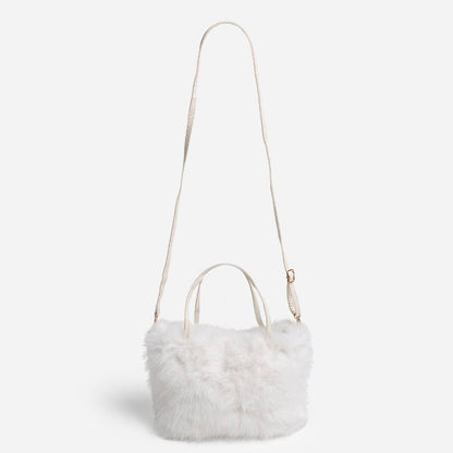 Solid Color Faux Fur Mini Handbag - Nifty Decor & More