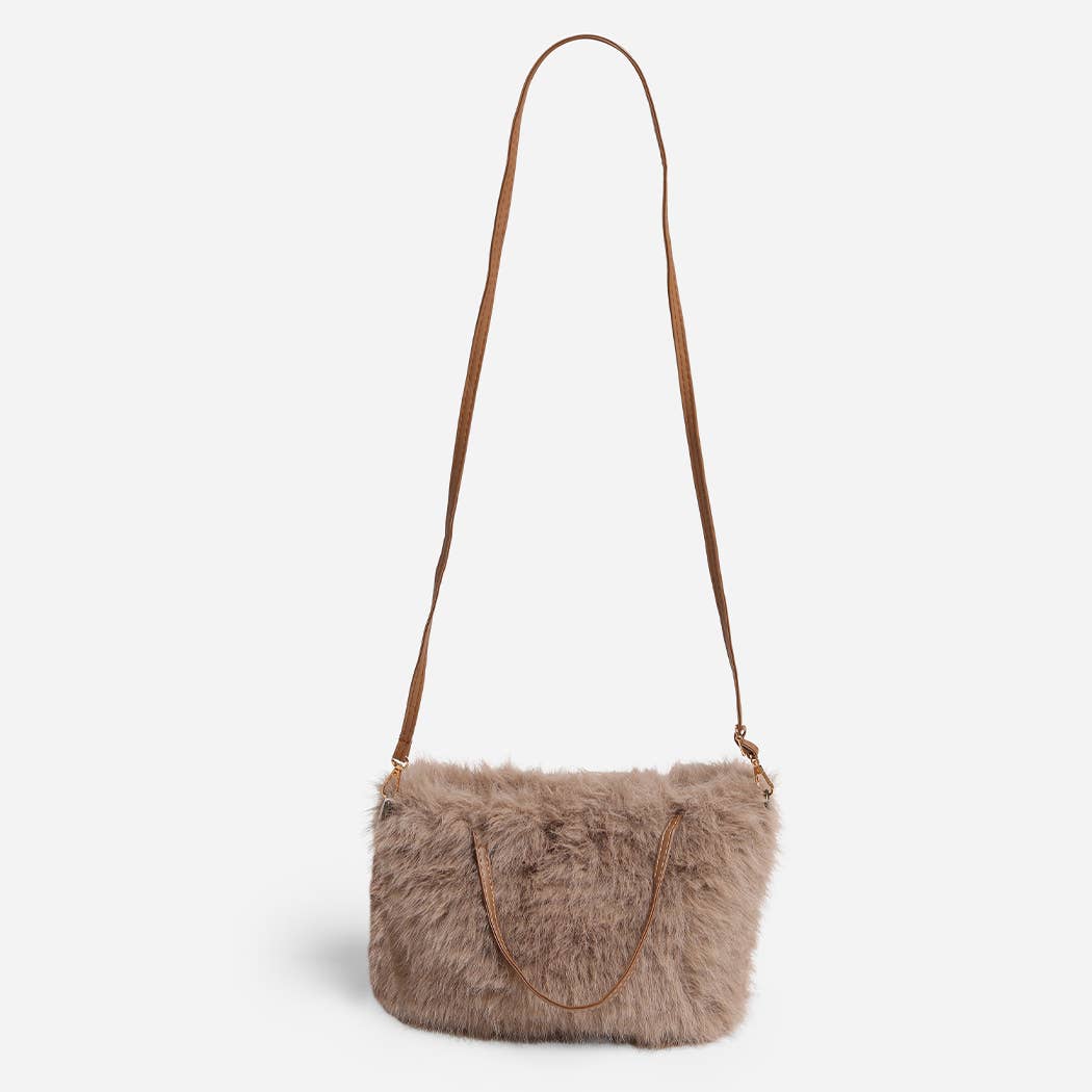 Solid Color Faux Fur Mini Handbag - Nifty Decor & More