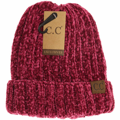 Solid Ribbed Chenille - Taupe Beanie