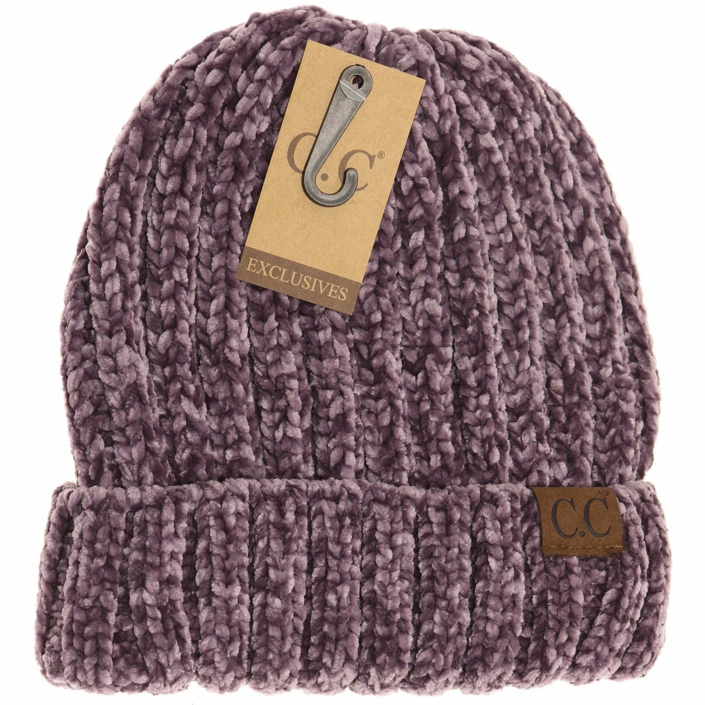 Solid Ribbed Chenille CC Beanie HAT1815