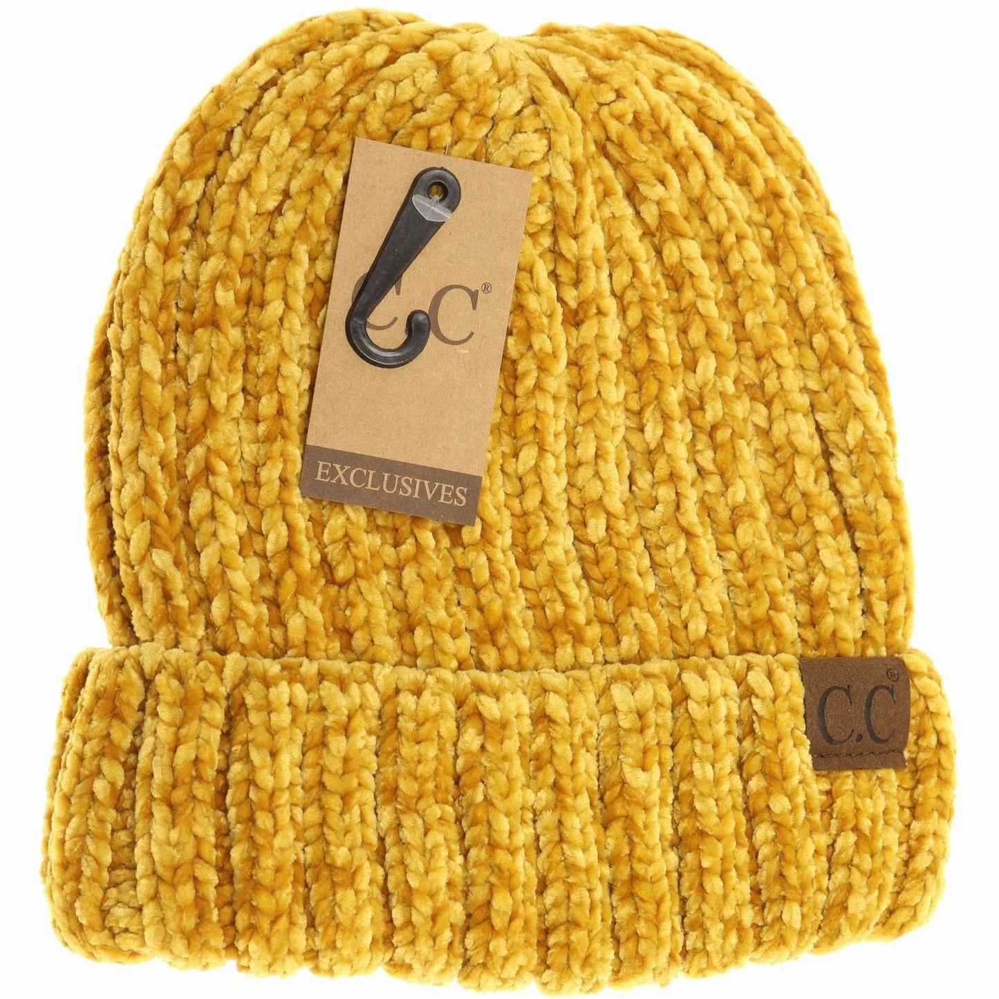Solid Ribbed Chenille CC Beanie HAT1815