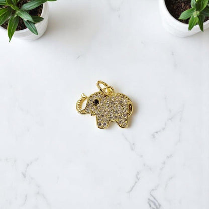 Sparkling Elephant Charm, shimmering add-on for jewelry, elevate your necklace or bracelet, fabulous gift Elephant charm