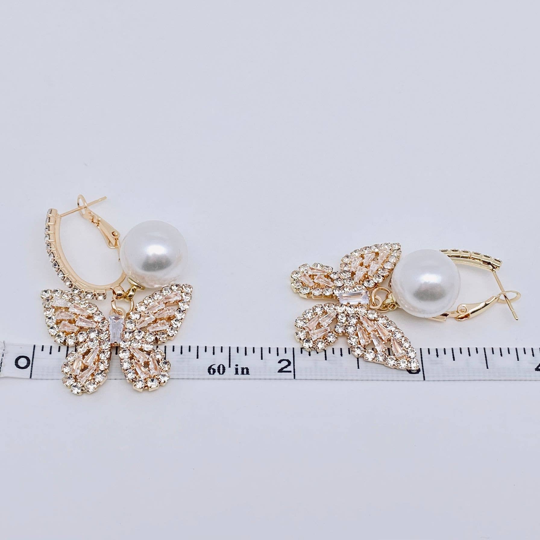 Sparkling Glass Rhinestone Butterfly Huggie Earrings - Nifty Decor & More