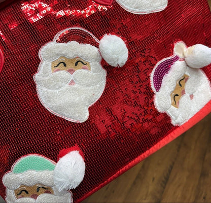 Sparkly Santa Tote Bag - Nifty Decor & More
