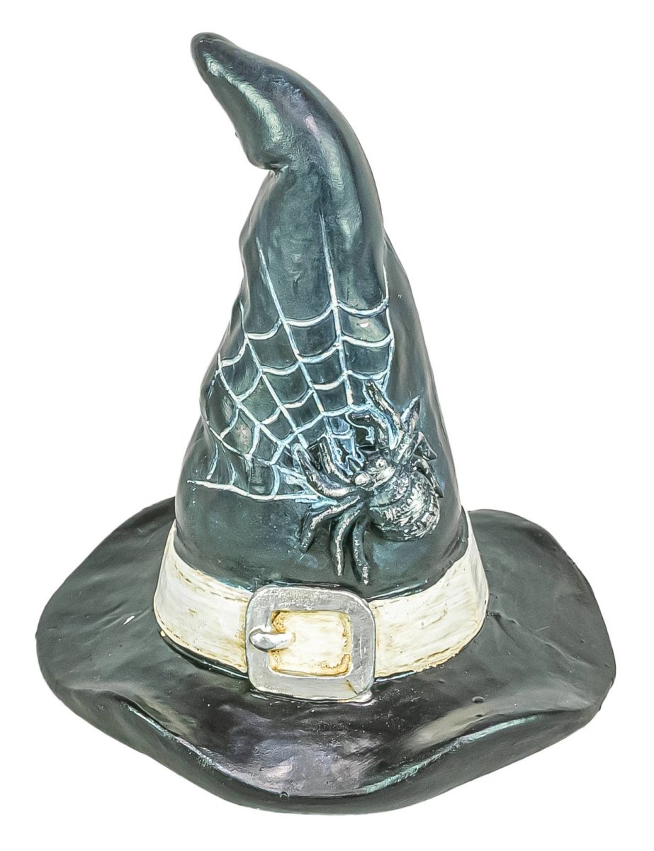 Spider Web Witch Hat Halloween Figurine - Nifty Decor & More